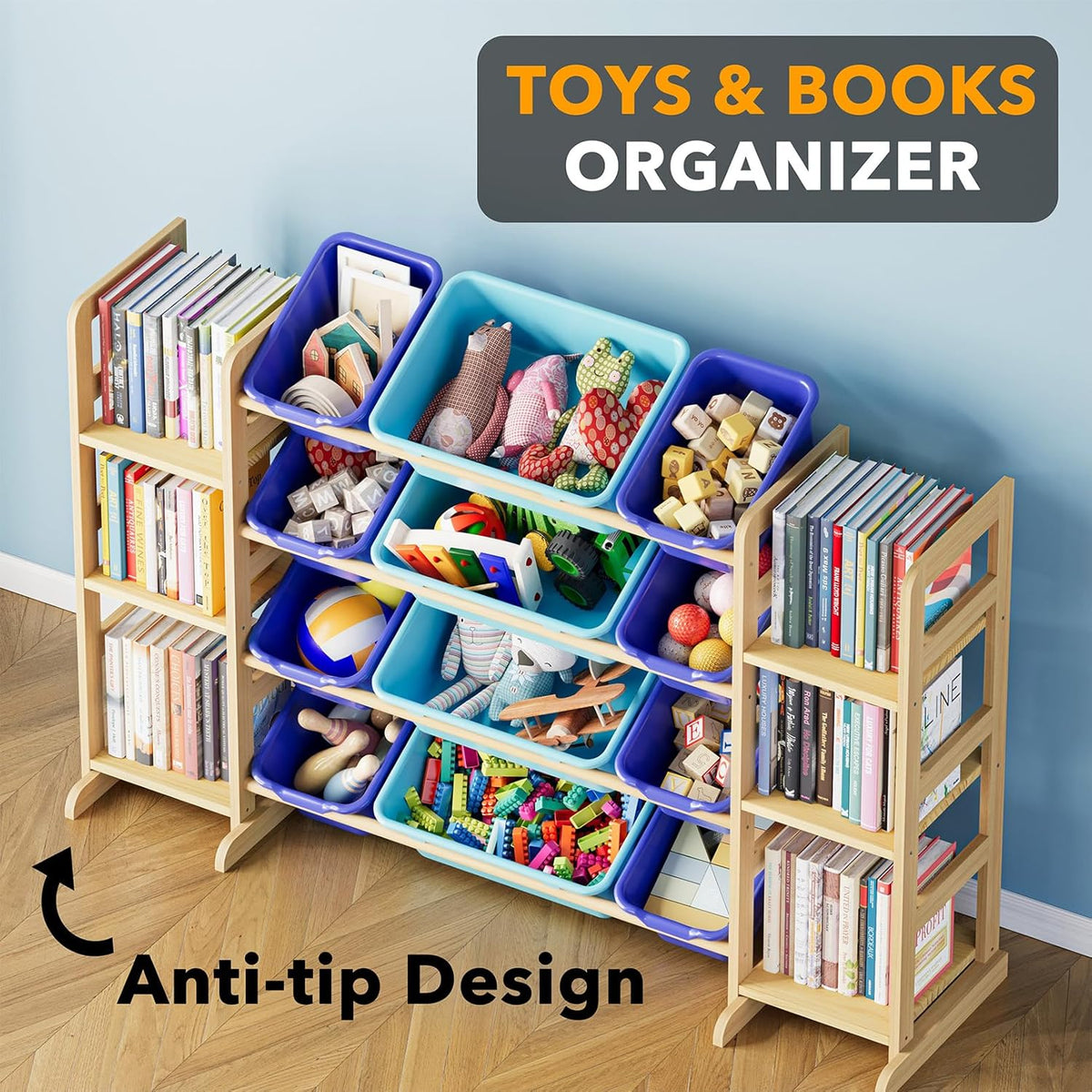 SpaceAid Toy Storage Organizer with 6 Shelves and 12 Bins, Toy Organizers Storage Bookshelf, Kids