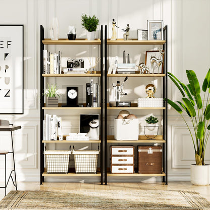 NUMENN Bookshelf, 5 Tier Bookshelves, Home Office Bookcase Shelf Storage Organizer, Free Standing