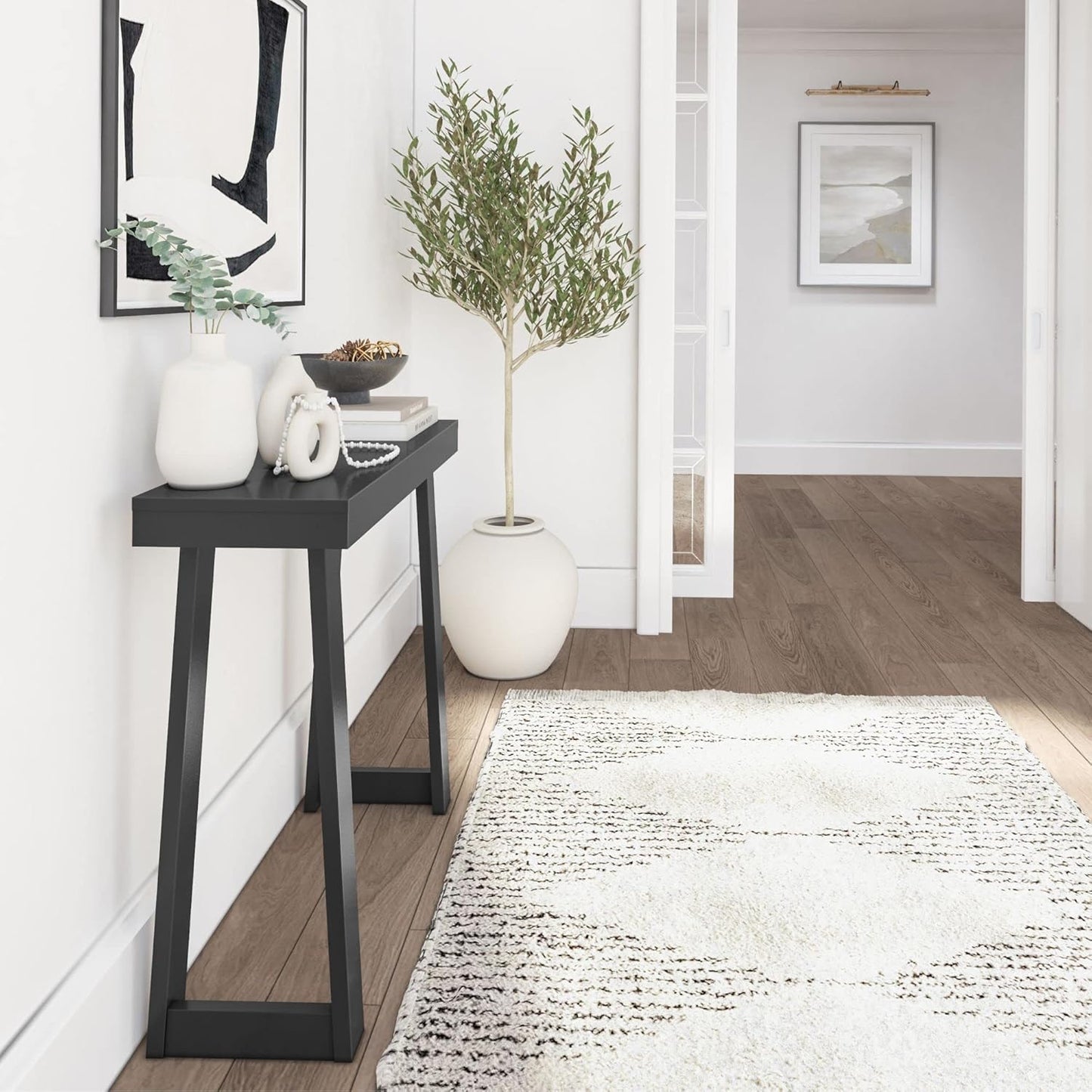 Plank+Beam Solid Wood Console Table, 36 Inch, Sofa Table, Narrow Entryway Table for Hallway, Behind