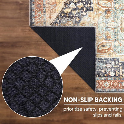 Keen Home Design 9x12 Rug - Machine Washable Area Rug with Non-Slip Backing, Ideal for Living Room
