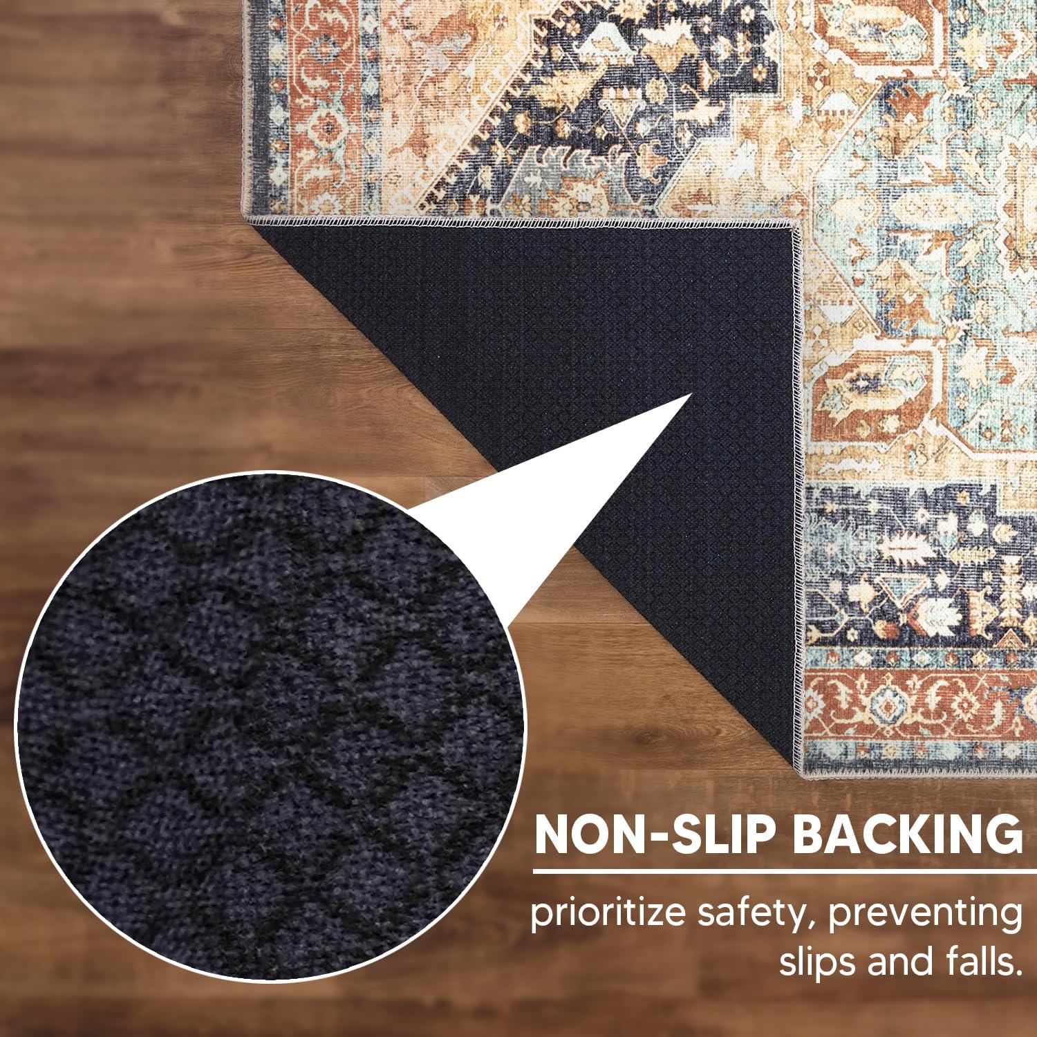 Keen Home Design 2x7 Rug - Machine Washable Runner Rug with Non-Slip Backing, Ideal for Hallway