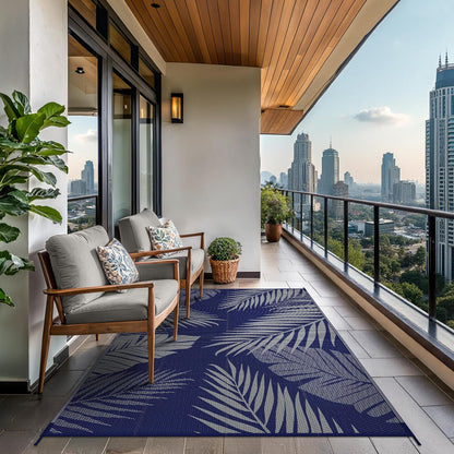 GENIMO Outdoor Rug 8' x 10' Waterproof for Patios Clearance, Reversible Outdoor Plastic Straw