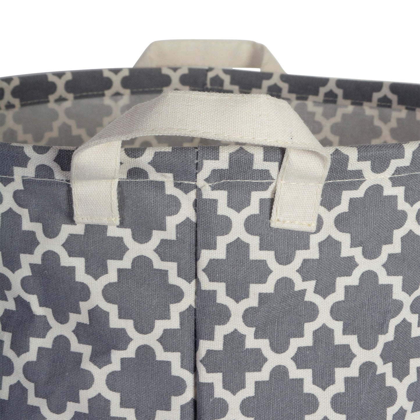 DII Laundry Storage Collection, PE Coated Collapsible Bin with Handles, Gray Lattice, Extra-Large