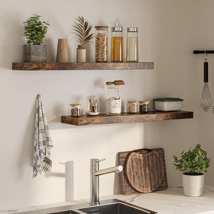 Floating Shelves for Wall, 40"W x 8"D x 1.5"H, Wooden Wall Mounted Display Shelves with Invisible