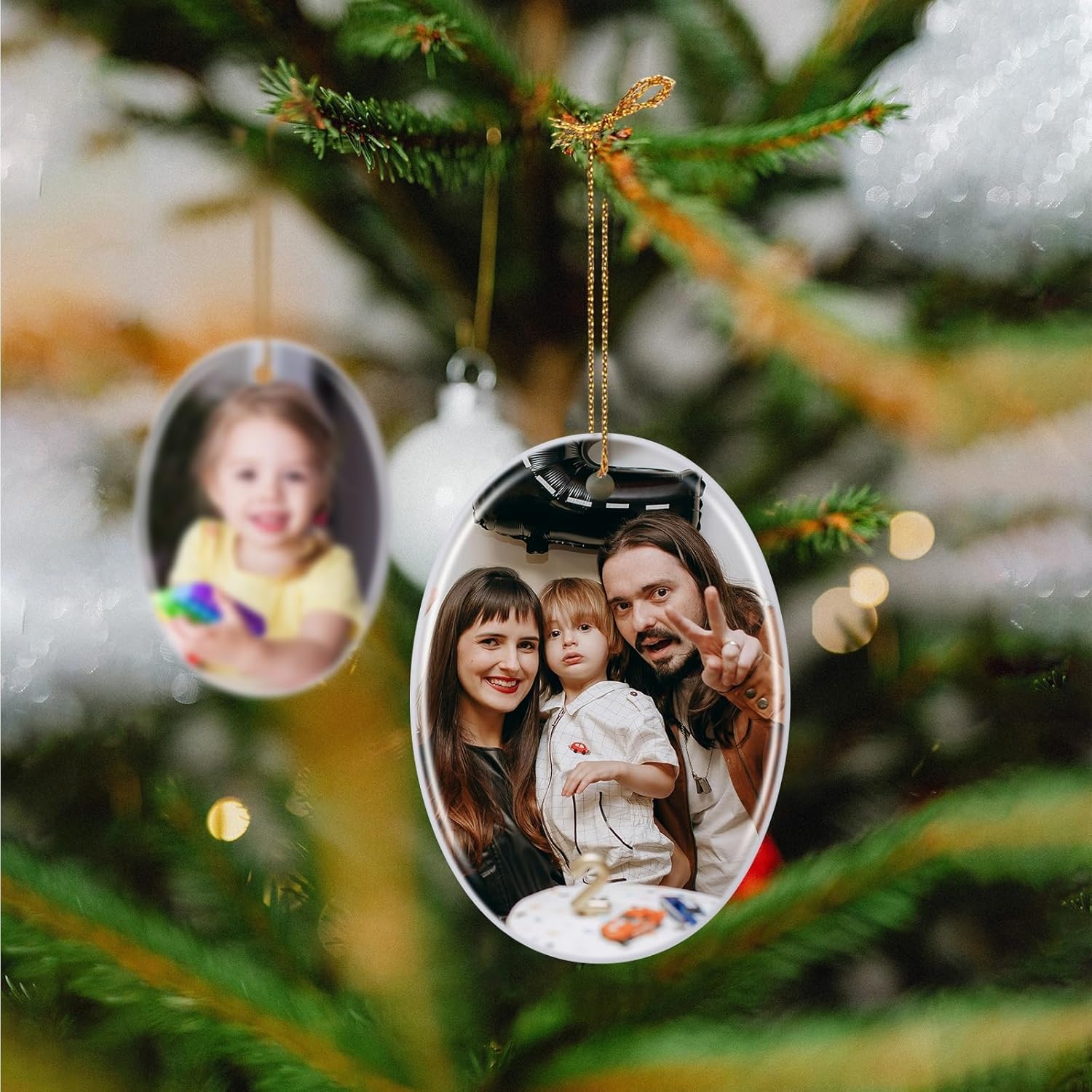 Personalized Christmas Ornaments 2025 Customized with Photo Text Ornament Keepsake Pet First
