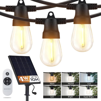 Brightech Ambience Pro Solar String Lights for Outside - Super Bright Remote Control Color