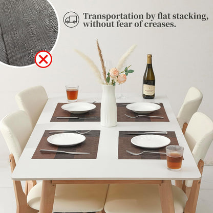 Leetaltree Brown with Black Striped Placemats Set of 12 - Heat Resistant Non-Slip Place mats for