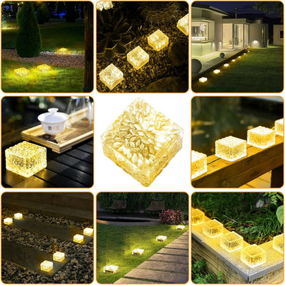 Solar Brick Lights - Outdoor Waterproof Patio & Garden Decor (3 Packs) for Patio, Yard, Walkway