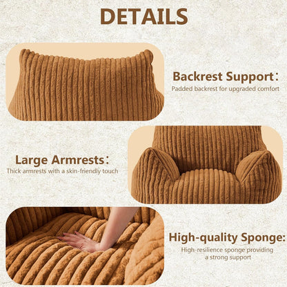 Giant Bean Bag Chairs for Adults Teens, Large Bean Bag Sofa Chairs with Filling Comfy Fuzzy BeanBag