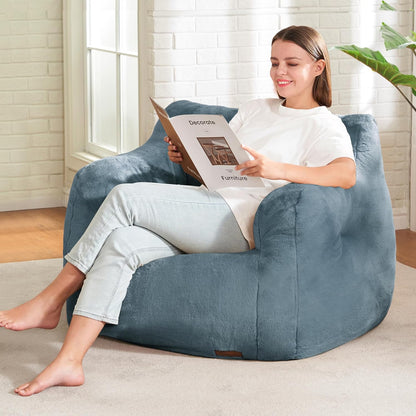 Hobestluk Bean Bag Chair for Adult Small Bean Bag Chairs with Arms Furry Beanbag Chair with Foam