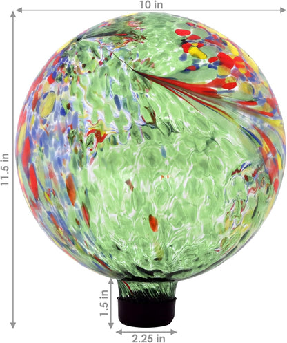 Sunnydaze 10-Inch Gazing Ball for Garden - Glass Gazing Globe for Outside - Garden Orb Yard Decor