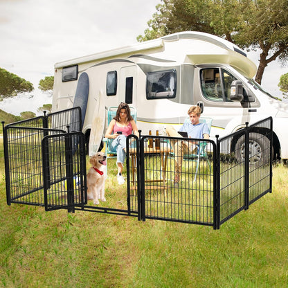 Dog Playpen 48 inch(H) 4 Panels Dog Fence Outdoor for Yard. Metal Dog Pen Heavy Duty Pet Puppy
