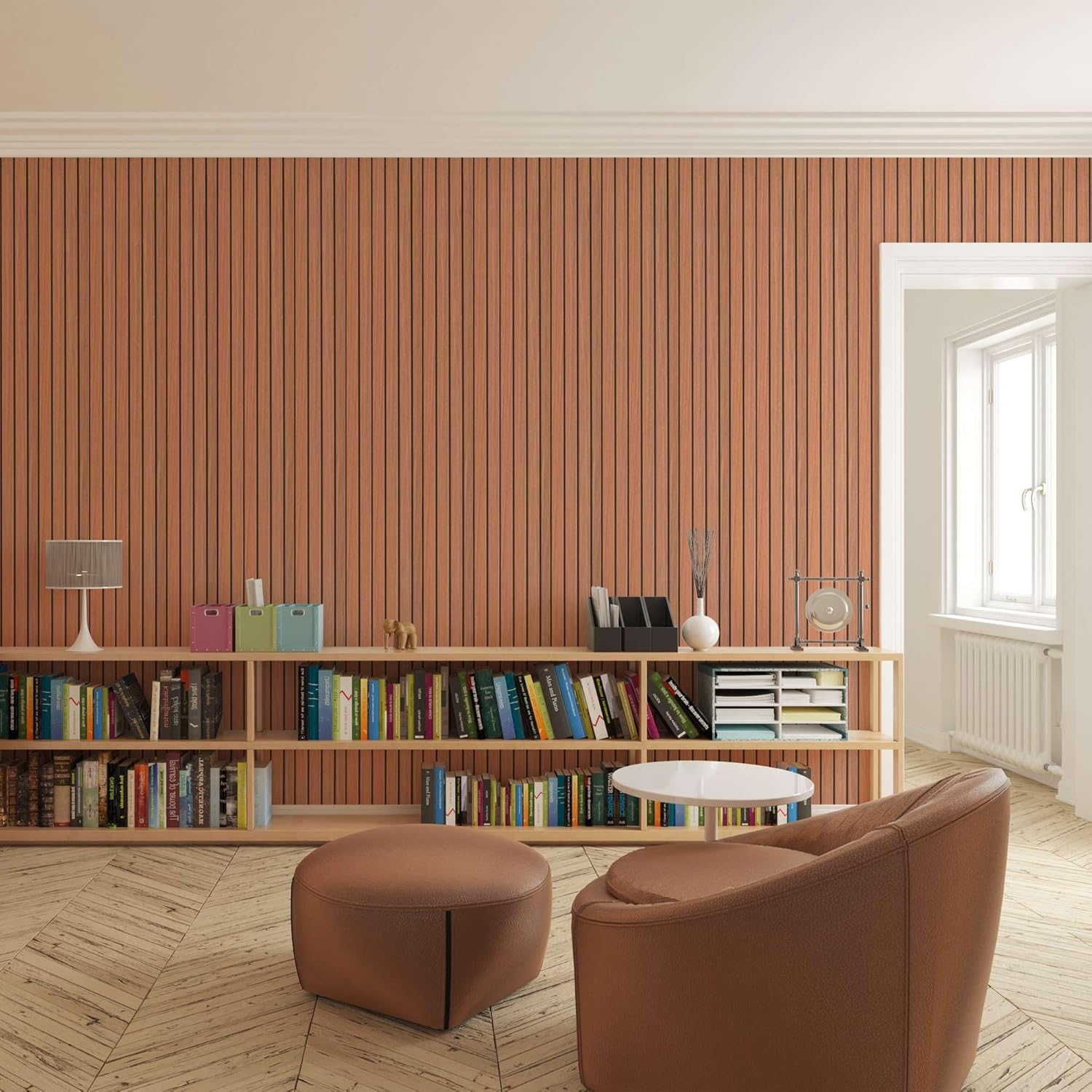 IZODEKOR 3D Wood Effect Wall Panels - Faux Wood Paneling for Living Room, Kitchen, Bathroom and