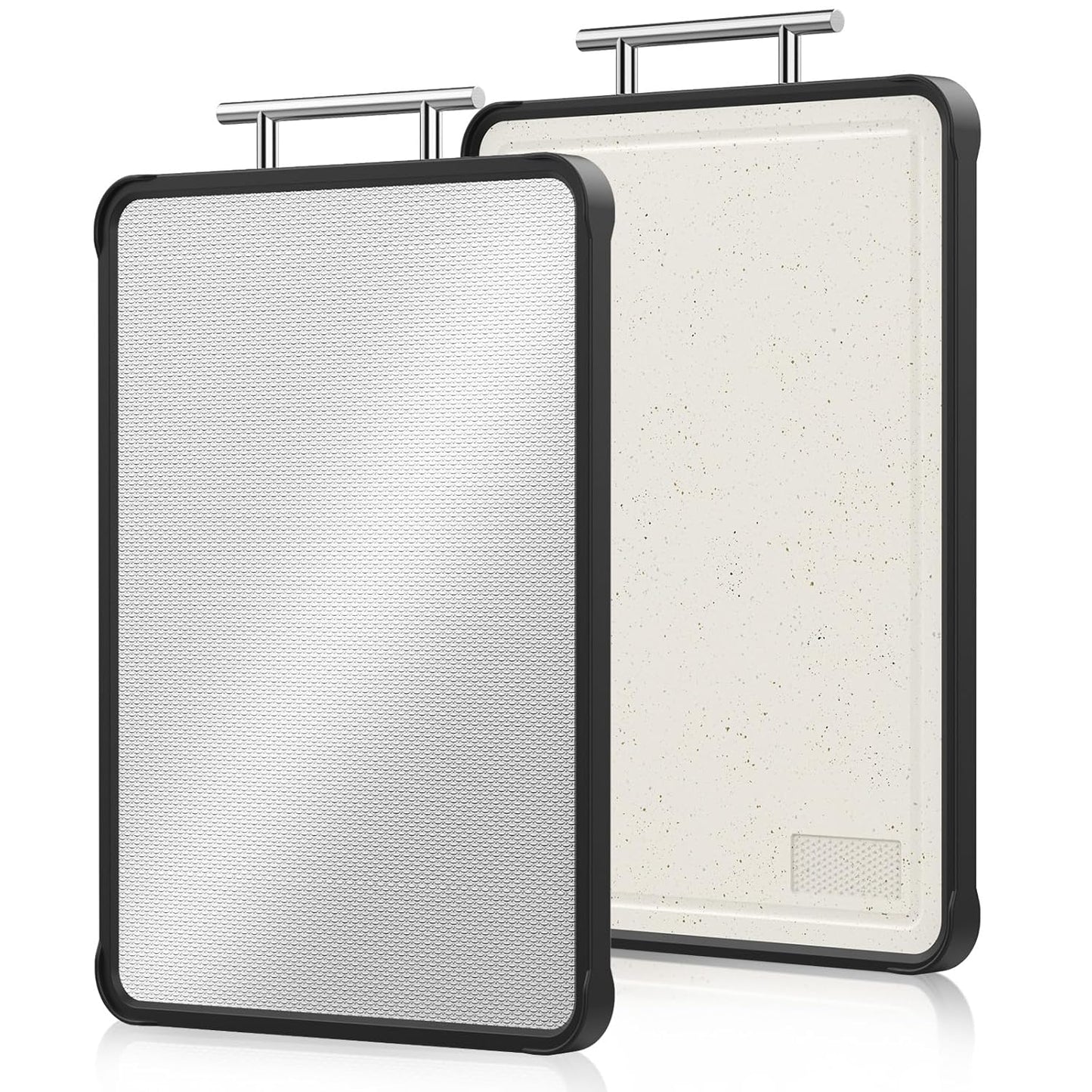 Dishwasher Safe 316 Stainless Steel Cutting Board for kitchen, Double-Sided Pure 316/Wheat Straw