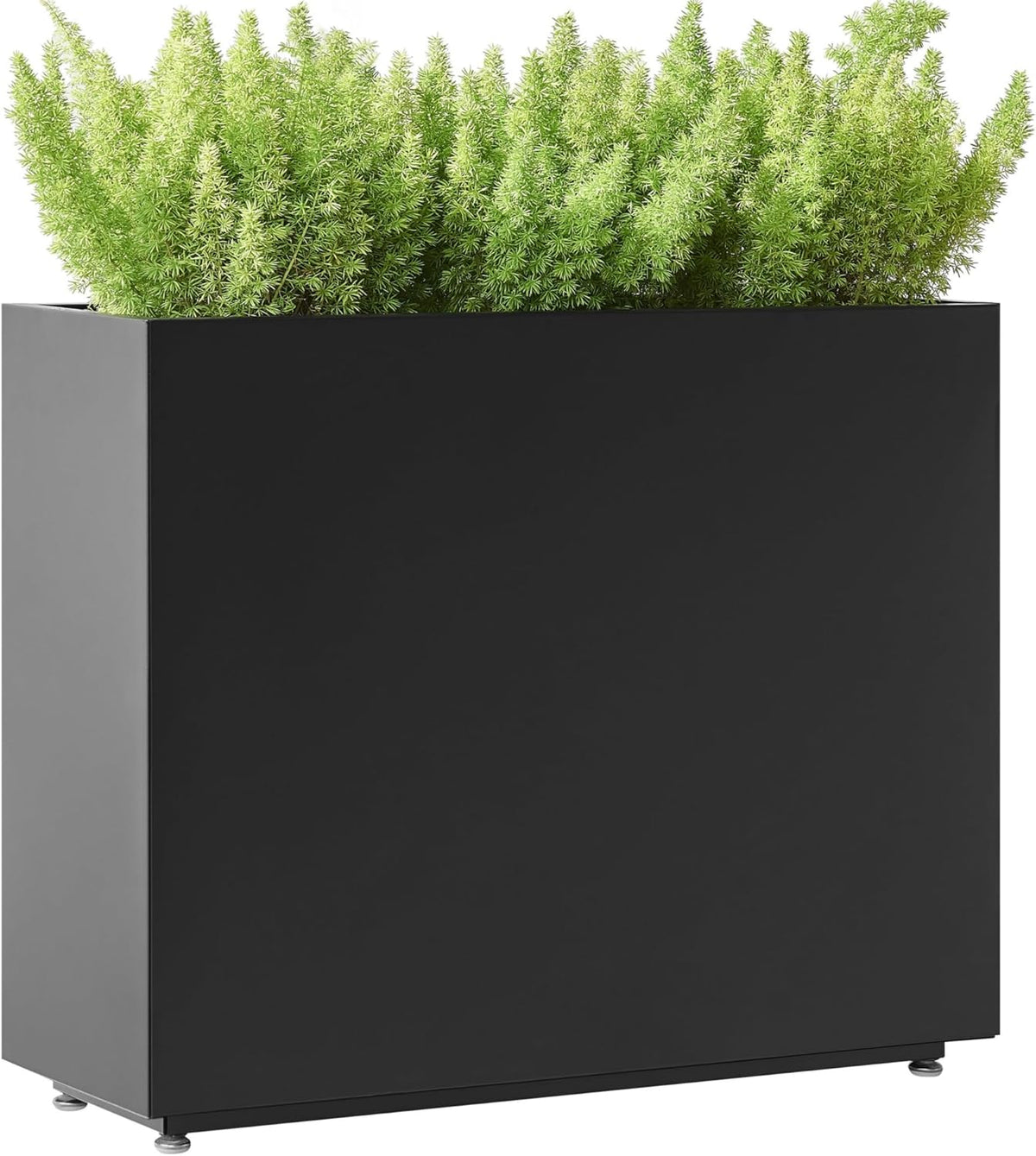 Tall & Long Metal Planter with Middle Shelf, 36W x 11D x 30H Large Rectangular Outdoor Planter Box