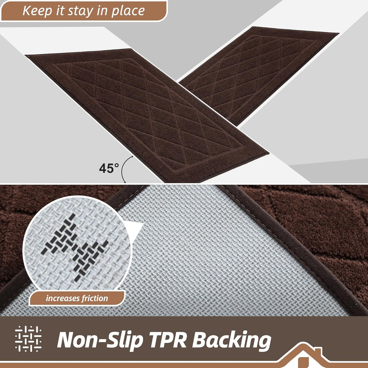 BEQHAUSE Dirt Trapper Door Mat 20" x 32", Doormat Non-Slip Entryway Rugs Washable, Dog Door Mat