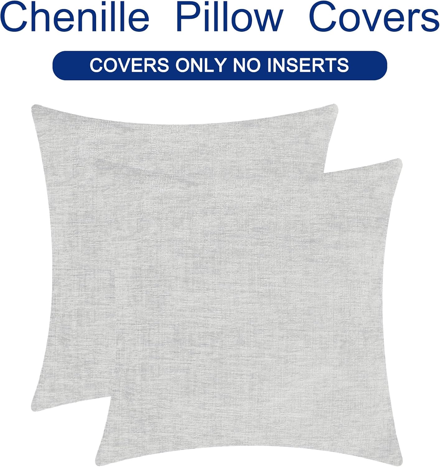 CaliTime Throw Pillow Covers Decorative 26 X 26 Inches Pack of 2 Cozy Chenille Cushion Cases for
