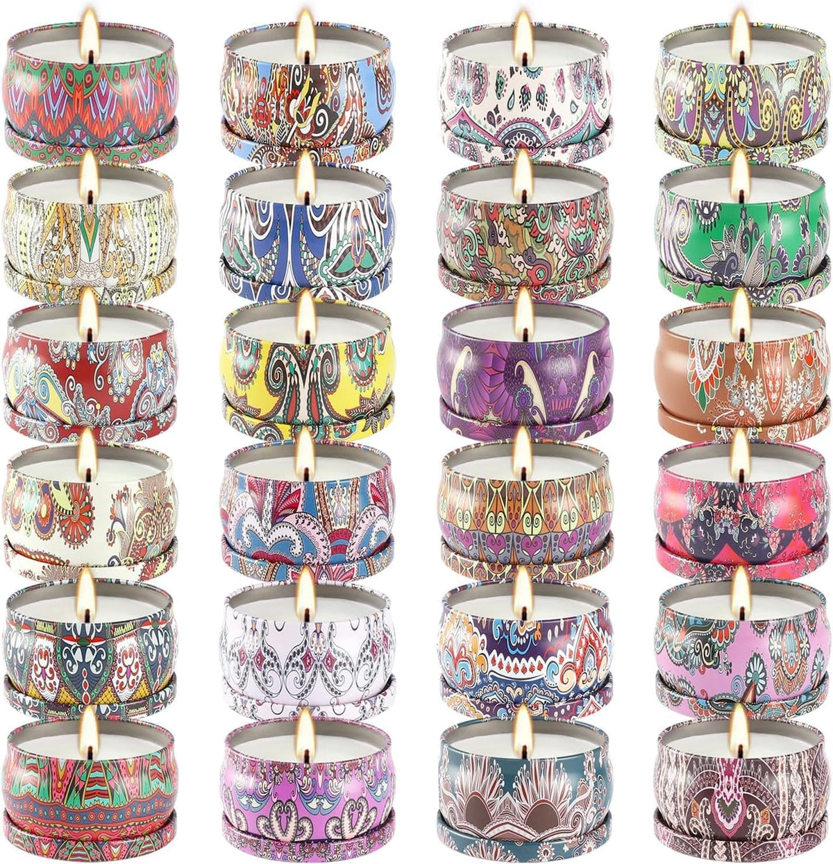 24 Pack Scented Candles Set for Home, Relaxing Stress Relief, Aromatherapy - Natural Soy Wax and