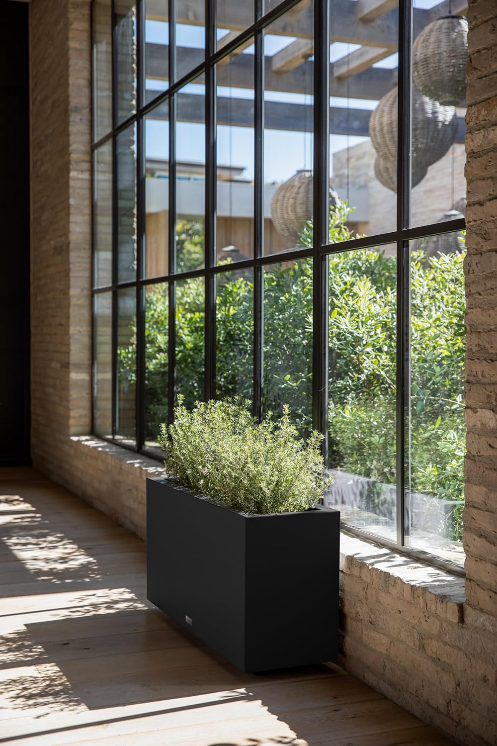 Veradek Block Series Long Box Planter - Large Rectangular Planter for Indoor or Outdoor Patio/Porch