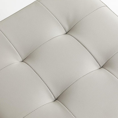 Adeco 18" PU Storage Ottoman, Upholstered Square Faux Leather Foot Rest - Flip Top Footstool with