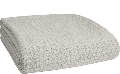 BELIZZI HOME 100% Cotton Bed Blanket, Breathable Bed Blanket King Size, Cotton Thermal Blankets