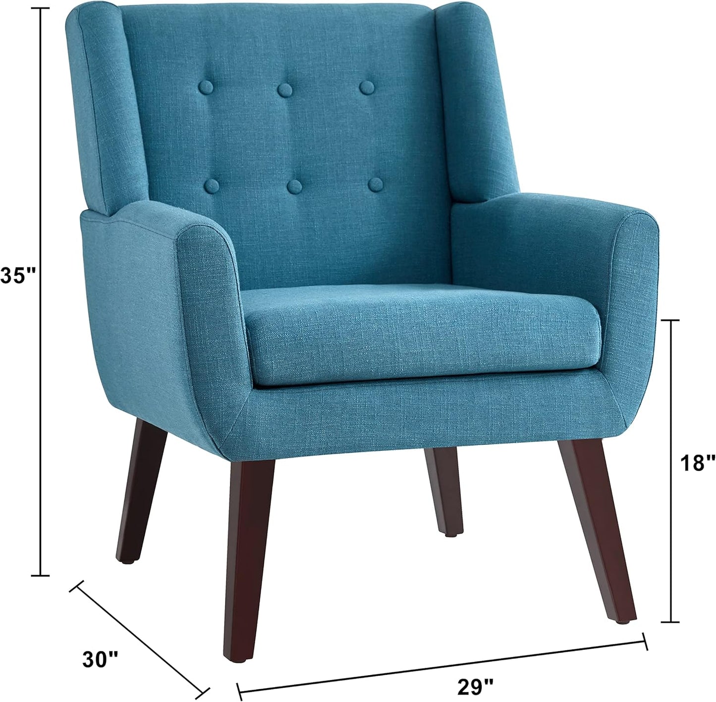 HUIMO Accent Chairs Set of 4, Upholstered Button Tufted Armchair, Linen Fabric Sofa Chairs for