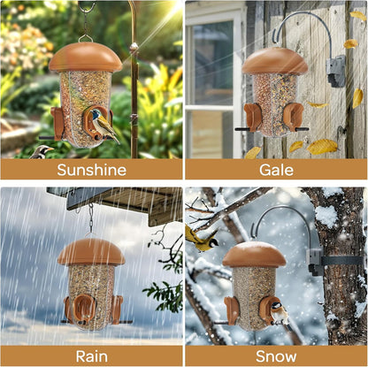LONA Bird Feeders for Outdoors Hanging – 3 Separate Compartments, 3 Feeding Ports, Weatherproof