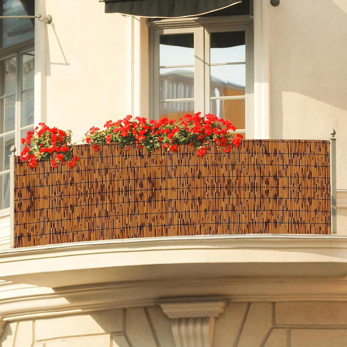 Bamboo Reed Fencing, Light Russet Bamboo Screens Outdoor for Patio, Decorative Balcony Privacy