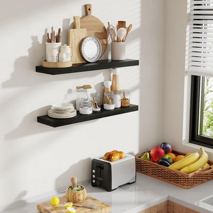 30 Inch Floating Shelves, 8 Inch Deep Floating Shelves for Wall, Hanging Shelf with Invisible