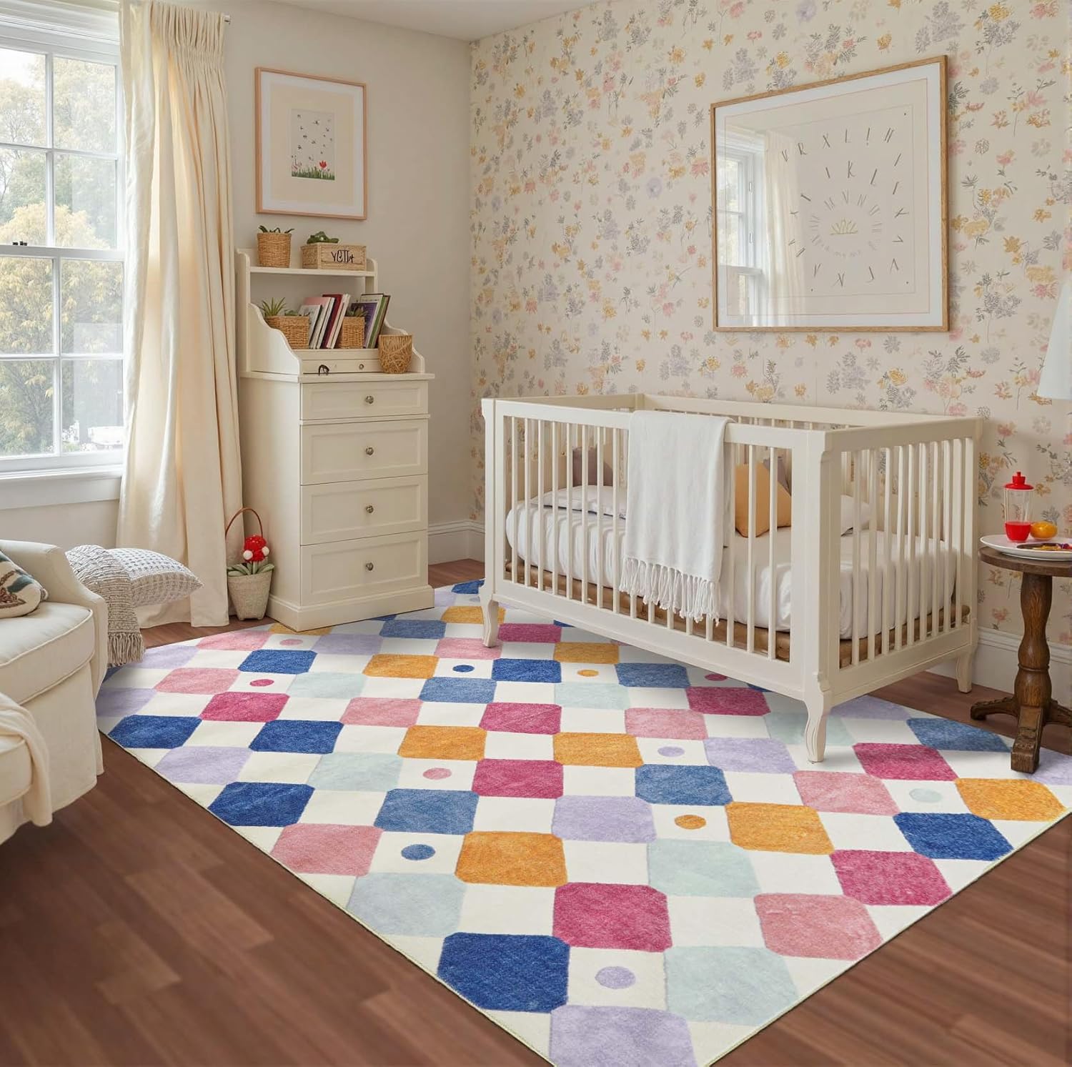 jinchan Area Rug 5x7 Kids Washable Indoor Floor Cover Non-Slip Modern Soft Rug Elementary School