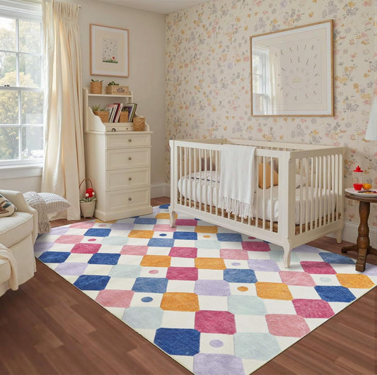 jinchan Area Rug 5x7 Kids Washable Indoor Floor Cover Non-Slip Modern Soft Rug Elementary School