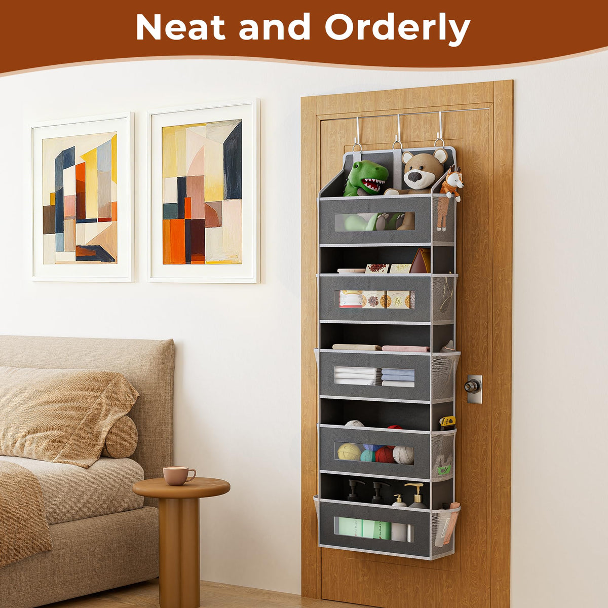 2 Pack 5 Tier Over The Door Organizer Space-Saving Storage for Any Room