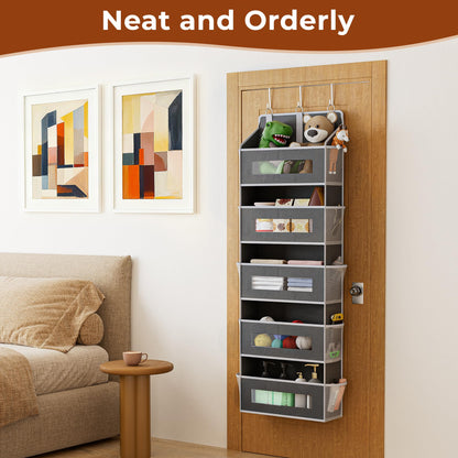 2 Pack 5 Tier Over The Door Organizer Space-Saving Storage for Any Room
