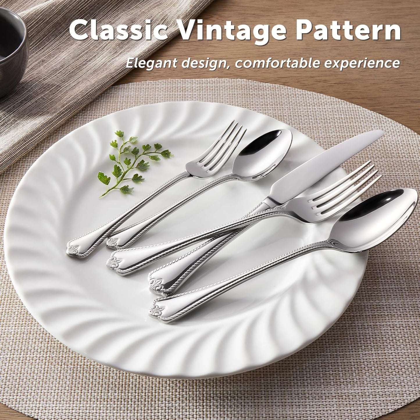 KINGSTONE Silverware Set, 30-piece 18/10 Stainless Steel Flatware Set Cutlery Set for 6, for