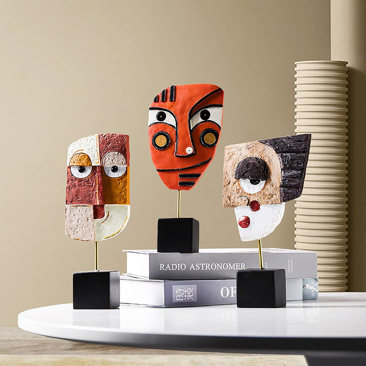 Smile - Handcrafted Statues Resin Abstract Sculpture for Home Decor Modern,African Art Tribal