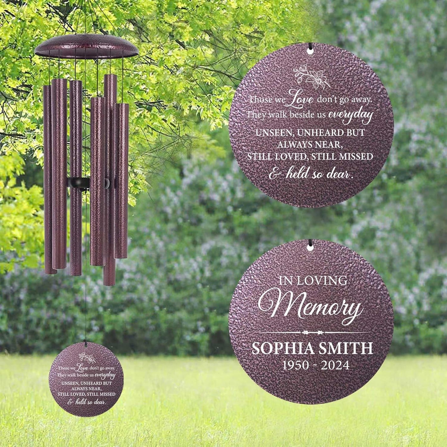 ASTARIN Personalized Wind Chimes Memorial, Sympathy Wind Chime Sorry for Your Loss Gifts, in Memory