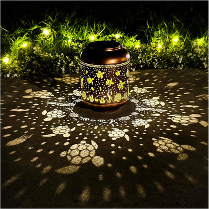 Sea Turtle Solar Lanterns Outdoor Waterproof,Hanging Solar Lights Sea Turtle Gifts for Women Metal