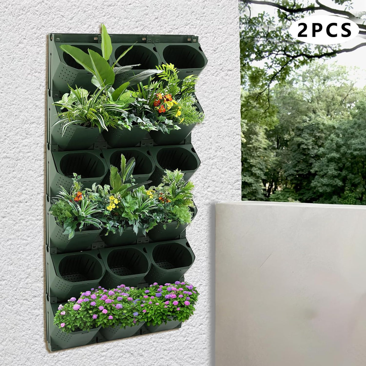 Self Watering Wall Planter | 36 Pots Vertical Garden Planter for Indoor Plants | Wall-Mounted