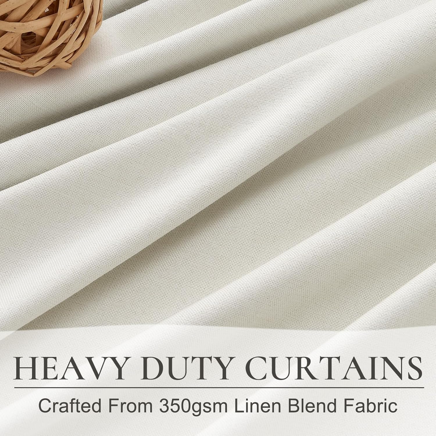 Tall Curtains for Living Room 108 Inches Long, Linen Pinch Pleated 100% Blackout Viral Window