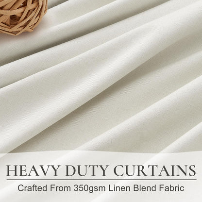 Tall Curtains for Living Room 108 Inches Long, Linen Pinch Pleated 100% Blackout Viral Window