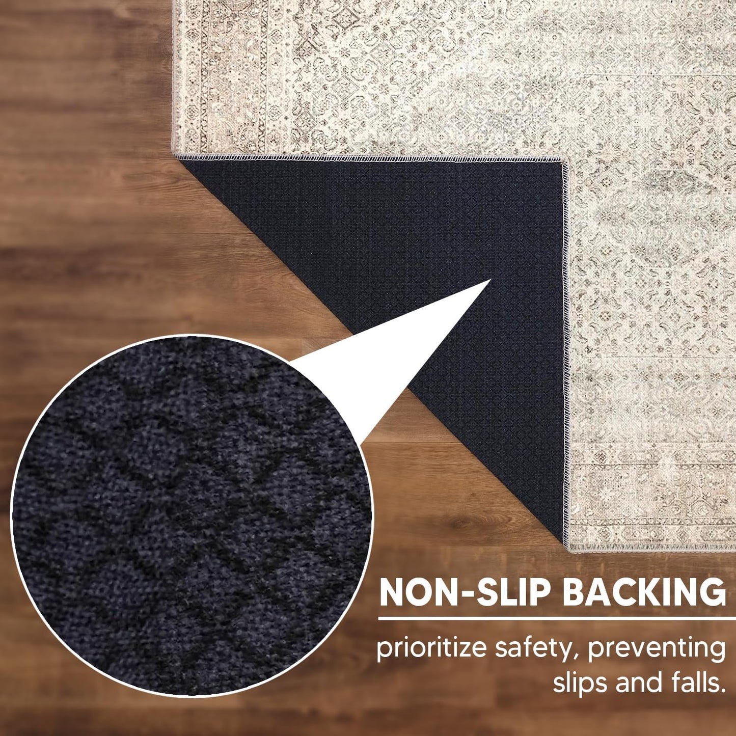 Keen Home Design 8x10 Rug - Machine Washable Area Rug with Non-Slip Backing, Ideal for Living Room