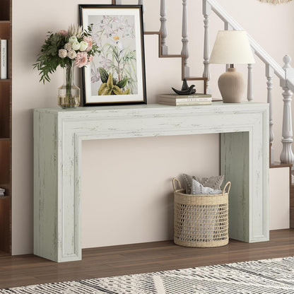 Rresyet 55 Inch Long Console Table, Sofa Table Behind Sofa, Wooden Entryway Table, Farmhouse