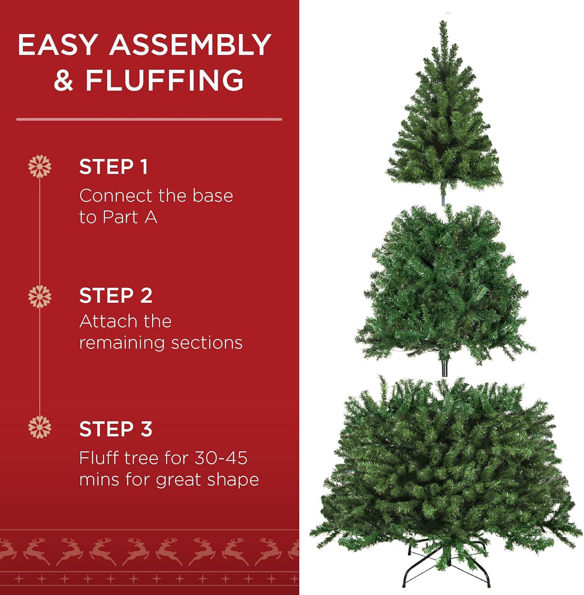 Best Choice Products Artificial Christmas Tree, 6ft Premium Unlit Realistic Spruce Holiday Décor