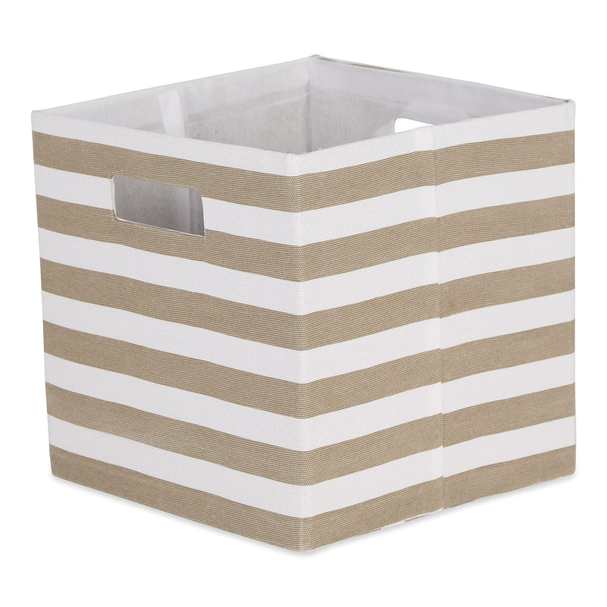 DII Polyester Cube Storage Collection Collapsible Hard Sided Bin, 13x13x13, Stone