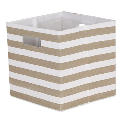 DII Polyester Cube Storage Collection Collapsible Hard Sided Bin, 13x13x13, Stone