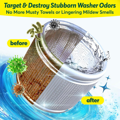 Cleanomic WashWizard Washing Machine Cleaner Tablets – Deep Cleaning Washer Cleaner for Front Load