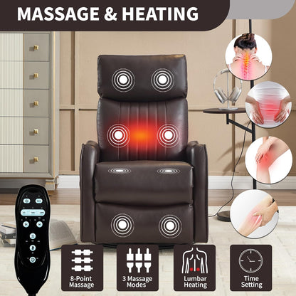 Manual Swivel Rocker Recliner Chair for Adults, Overstuffed Reclining Glider Chair for Nursing with