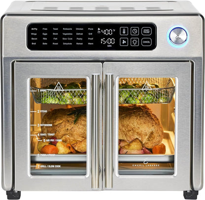 Emeril Lagasse Extra Large French Door Air Fryer Toaster Oven Combo, 24 Cooking Functions and
