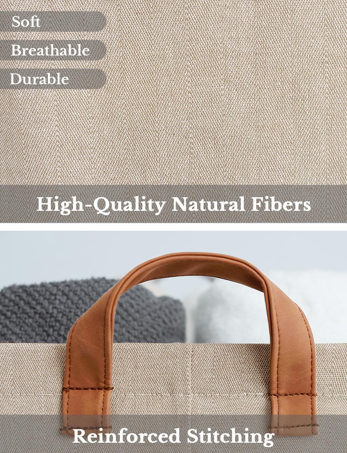 StorageWorks Storage Bins, Fabric Storage Bins for Shelves, Extra Large Storage Baskets with Metal