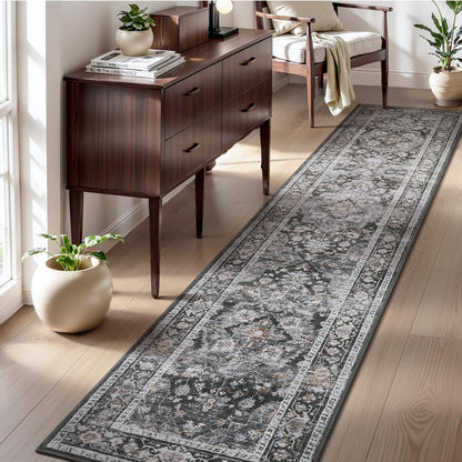 AMOAMI-2X10 Runner Rug-Washable Runners for Hallways-Soft Non Slip Bedside Rugs for Bedroom-Vintage
